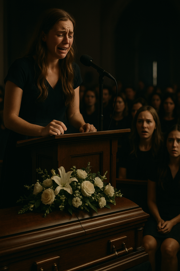 The Funeral Service Was Silent — Until My Sister Stood Up With a