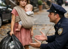 A Police Officer Answered a Routine Call and Found a Five-Year-Old Dragging Trash — When He Saw the “Bag” on Her Chest Was a Sleeping Baby, He Made a Choice That Changed Everything