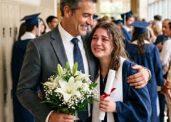 On Graduation Day, An Orphan Girl Quietly Asked A Wealthy Stranger, “Would You Pretend To Be My Dad… Just For Today?”